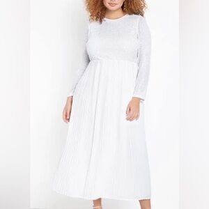 Eloquii sequin and pleated gown